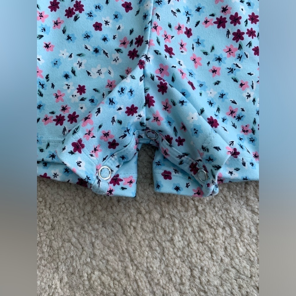 Baileys Blossoms Size 5T Blue Floral Romper - Picture 5 of 6